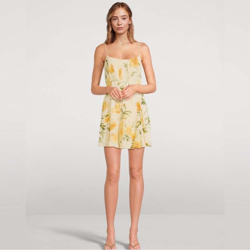 Reformation Yellow Floral Mini Dress